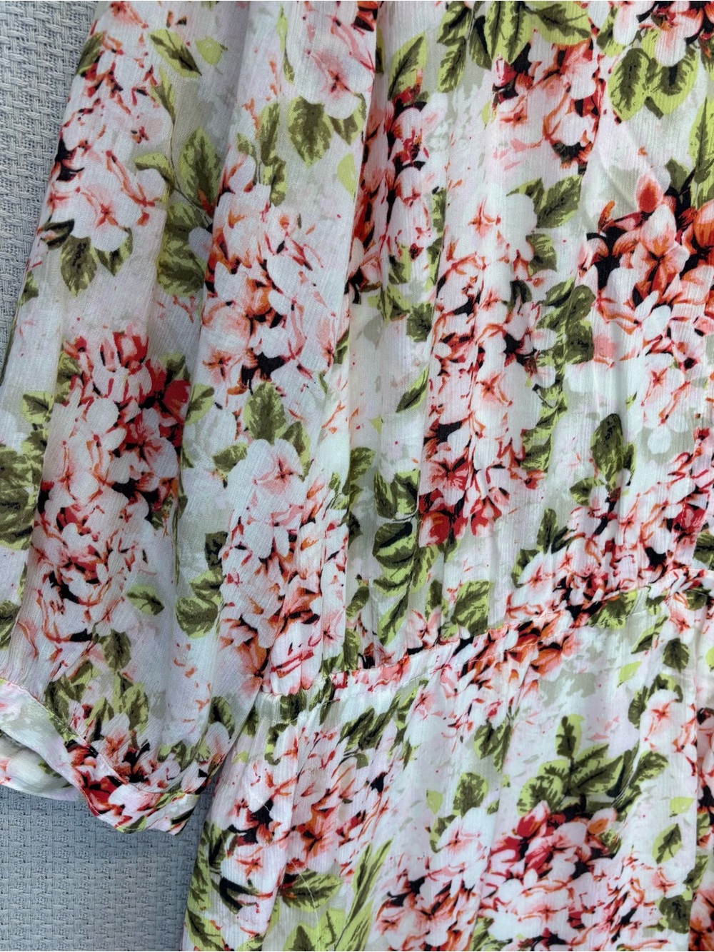 J Jill Pebble Hydrangea Pink Floral Print Tie Waist Dress Sz 2X Feminine Cottage - Picture 3 of 9